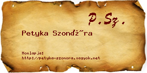 Petyka Szonóra névjegykártya